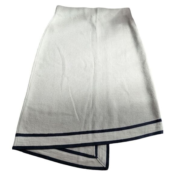 Nwot Jcrew Collection wool blend knit Contrast trim assymetrical sweater skirt S - Picture 3 of 10